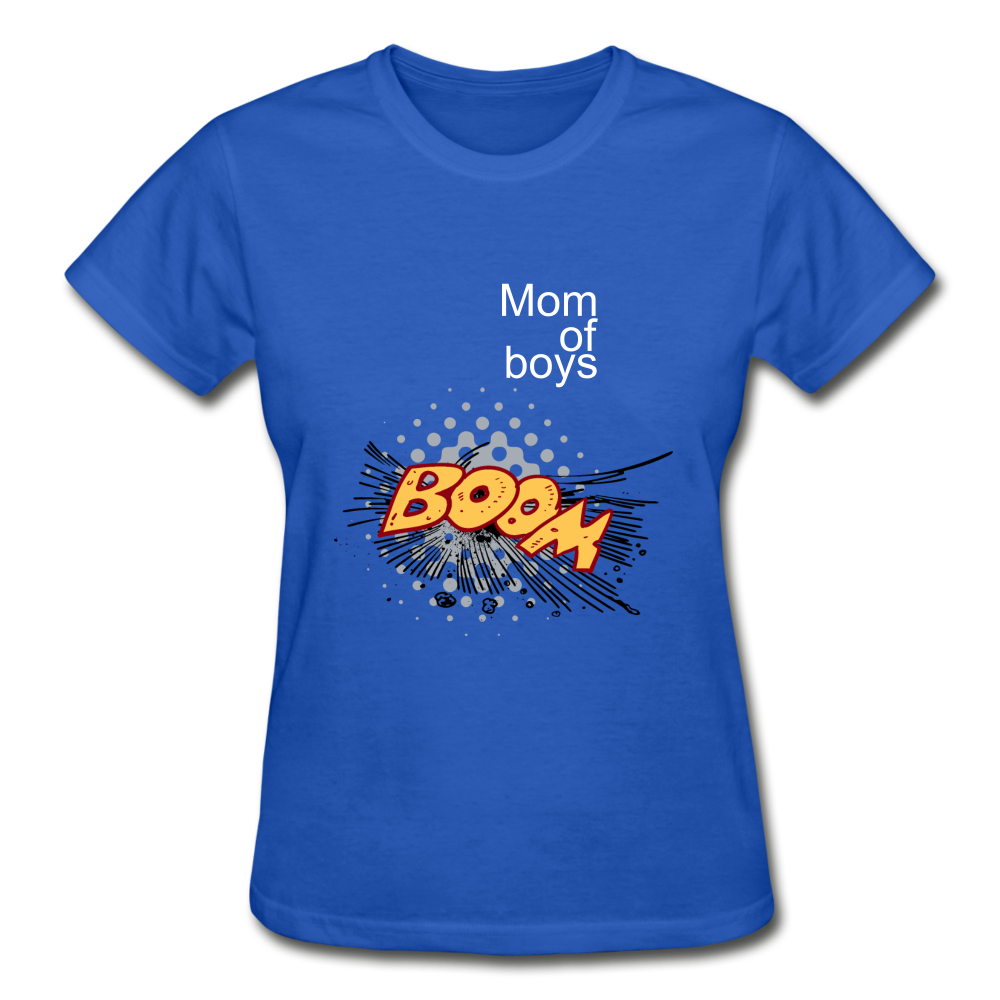 Mom of boys Gildan Cotton Ladies T-Shirt - royal blue