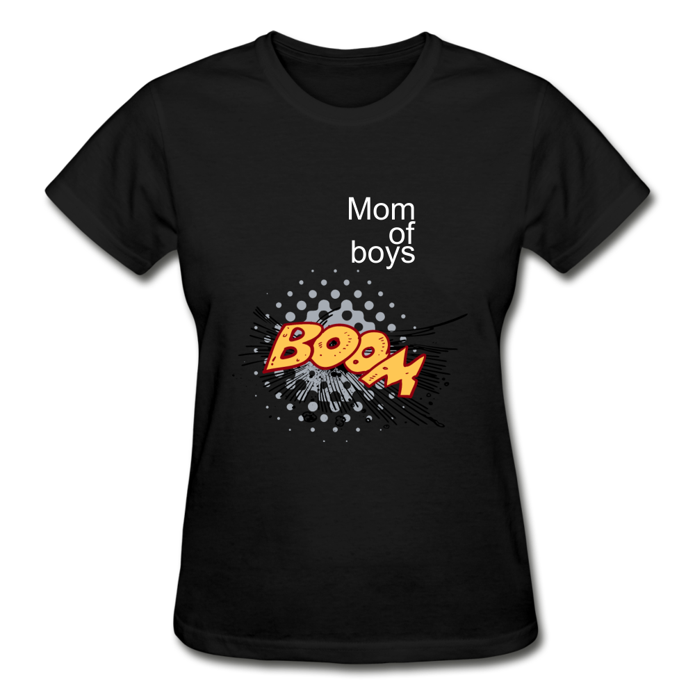 Mom of boys Gildan Cotton Ladies T-Shirt - black