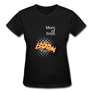 Mom of boys Gildan Cotton Ladies T-Shirt - black