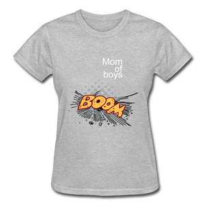 Mom of boys Gildan Cotton Ladies T-Shirt - heather gray