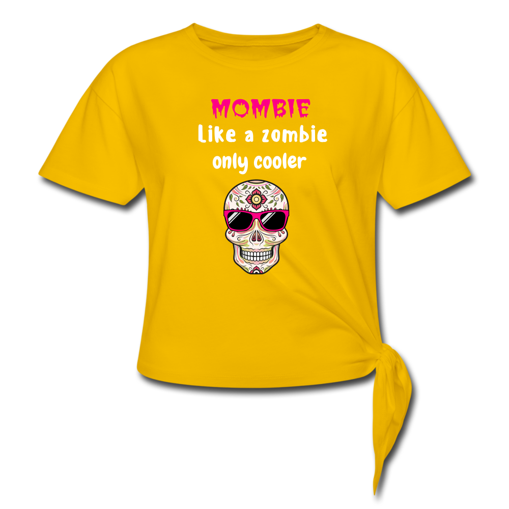 Mombie Women's Knotted T-Shirt - sun yellow