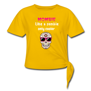 Mombie Women's Knotted T-Shirt - sun yellow