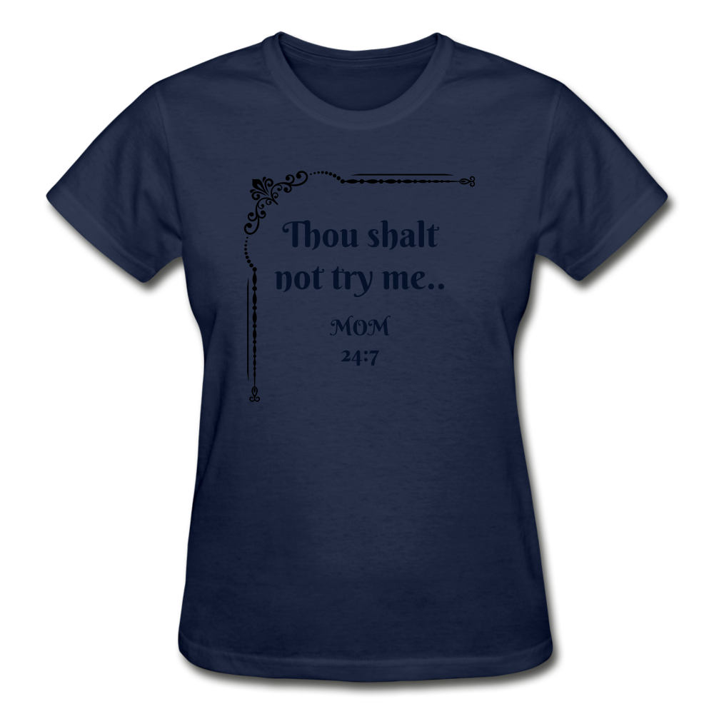 Mom 24:7Gildan Ultra Cotton Ladies T-Shirt - navy