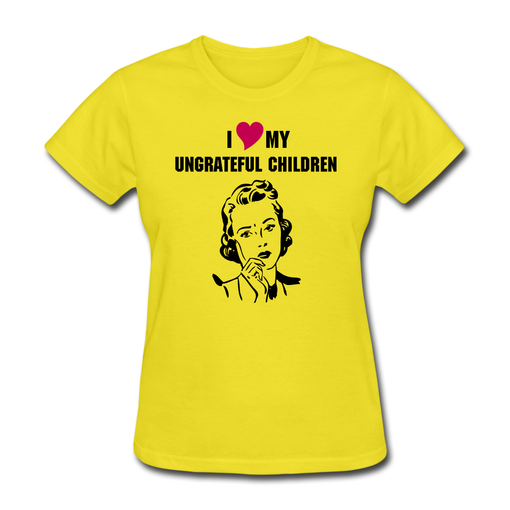 Ungrateful children women's shirt - yellow